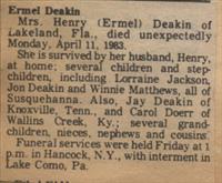 Deakin, Ermel